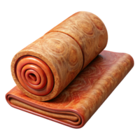 extraordinary rustic Yoga Mat Rolled Up Top View Transparent Background high resolution png