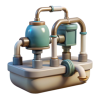 elegant contemporary Zero Gravity Irrigation System Close Up Transparent Background high resolution png