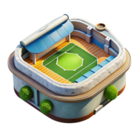 serene minimalist Zero Gravity Sports Arena Cutout with Playing Field original png