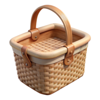 serene minimalist Zero Waste Picnic Basket Wicker Transparent Background premium png