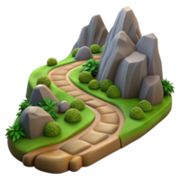 dramatic rustic Secluded Mountain Path Winding Trail Transparent Background high resolution png