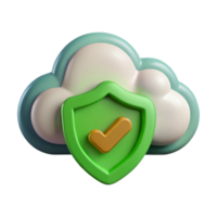stunning classic Secure Data Cloud Icon with Blue Shield Cutout Element png