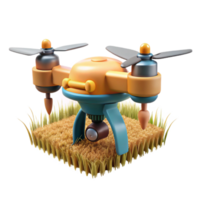 beautiful minimalist Seed Planting Robot in Action Cutout Element professional png
