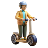 elegant abstract Segway Rider Side View Isolated authentic png