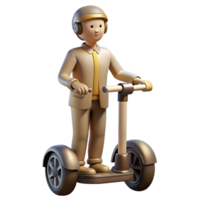magnificent contemporary Segway Rider Silhouette with Transparent Background high quality png