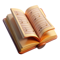 vibrant minimalist Sheet Music Open Book Cutout Transparent Background detailed png
