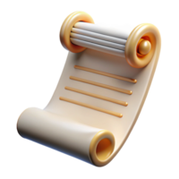 dramatic creative Sheet Music Scroll Isolated with Soft Shadows original png