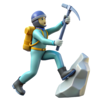 magnificent traditional Silhouetted Climber with Ice Axe Cutout Element detailed png