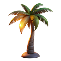 stunning rustic Silhouette Palm Tree Sunset View Isolated Element authentic png