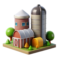 beautiful abstract Silo with Farm in Background Isolated detailed png