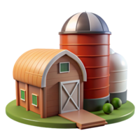 elegant abstract Silo with Farm in Background Isolated high quality png