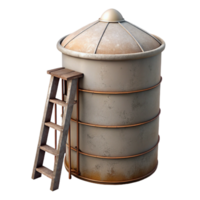 extraordinary abstract Silo with Ladder Isolated Element authentic png