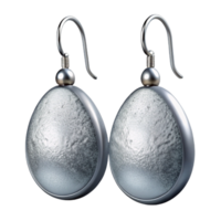 elegant minimalist Silver Earrings Dangle Transparent Background png