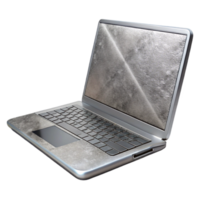elegant rustic Silver Laptop Side View Transparent Background authentic png