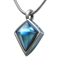 extraordinary modern Silver Necklace Pendant Design Isolated with Sparkling Gemstone high resolution png