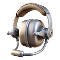 wonderful rustic Silver Pilot Headset Front View Transparent Cutout Element png
