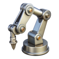 impressive artistic Silver Robotic Arm with Camera Attached Isolated original png