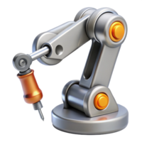 wonderful rustic Silver Robotic Arm with Camera Attached Isolated high quality png
