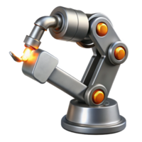 impressive minimalist Silver Robotic Arm with Camera Attached Isolated authentic png