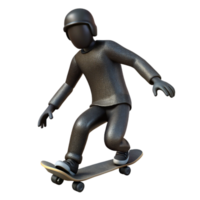 dramatic minimalist Skateboarder Silhouette Black Isolated professional png