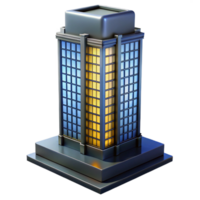 impressive abstract Skyscraper at Night with Illuminated Windows Isolated high resolution png