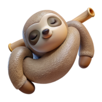 serene modern Sleeping Sloth Hanging Transparent Background png
