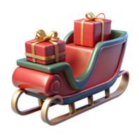 wonderful vintage Sleigh with Presents Transparent Background Cutout original png