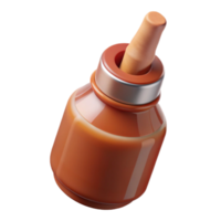 serene creative Small Batch Bbq Sauce Bottle with Brush Transparent Background high resolution png