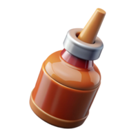 serene modern Small Batch Bbq Sauce Bottle with Brush Transparent Background high resolution png