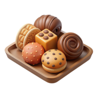 magnificent rustic Small Batch Cookies on Tray Assorted Shapes Isolated exclusive png