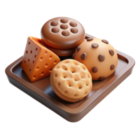 stunning minimalist Small Batch Cookies on Tray Assorted Shapes Isolated genuine png