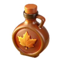 dramatic minimalist Small Batch Maple Syrup Bottle with Leaf Cutout Element detailed png