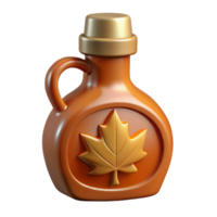 magnificent artistic Small Batch Maple Syrup Bottle with Leaf Cutout Element high resolution png