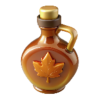 serene classic Small Batch Maple Syrup Bottle with Leaf Cutout Element premium png