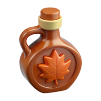 elegant creative Small Batch Maple Syrup Bottle with Leaf Cutout Element authentic png