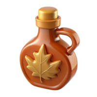 elegant contemporary Small Batch Maple Syrup Bottle with Leaf Cutout Element professional png