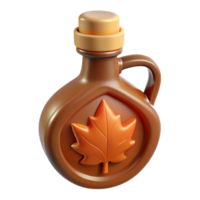 serene vintage Small Batch Maple Syrup Bottle with Leaf Cutout Element premium png