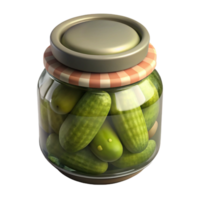 vibrant rustic Small Batch Pickles Jar with Dill Transparent Background premium png