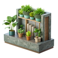 extraordinary minimalist Small Vertical Garden for Balcony Transparent Background Space Saving original png