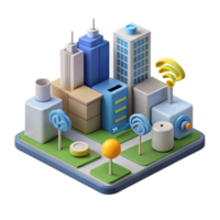 serene vintage Smart City Infrastructure Diagram Cutout Element premium png
