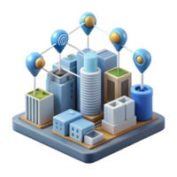 elegant rustic Smart City Infrastructure Network Diagram Cutout authentic png