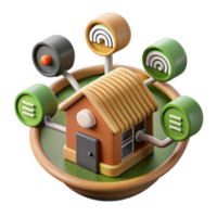 wonderful artistic Smart Farm Sensor Network Diagram Isolated premium png