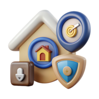 serene rustic Smart Home Security System Icon Set Cutout detailed png