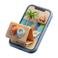 serene rustic Smartphone with Travel Blog Open Cutout on Transparent Background high resolution png