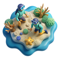 elegant rustic Snorkeler Exploring Reef Top View Isolated png