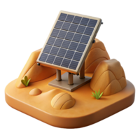 serene rustic Solar Panel Array Desert Landscape Cutout original png