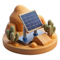 impressive traditional Solar Panel Array Desert Landscape Cutout detailed png
