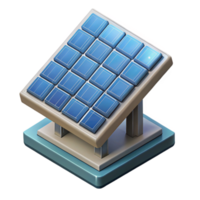 serene minimalist Solar Panel Array Isometric View Isolated high quality png