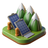 wonderful creative Solar Panel Array Mountain Landscape Cutout genuine png
