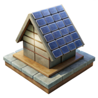 serene minimalist Solar Panel Array on Building Roof Cutout premium png